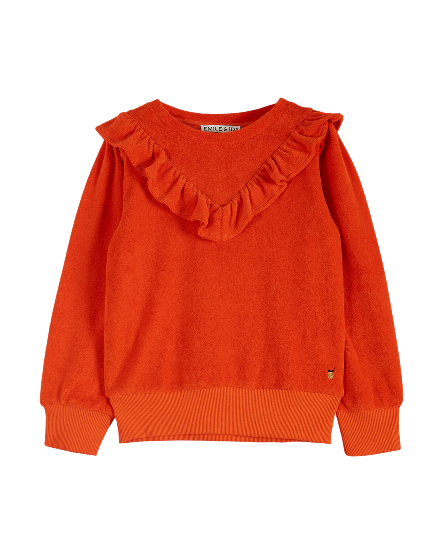 Red velvet terry sweatshirt