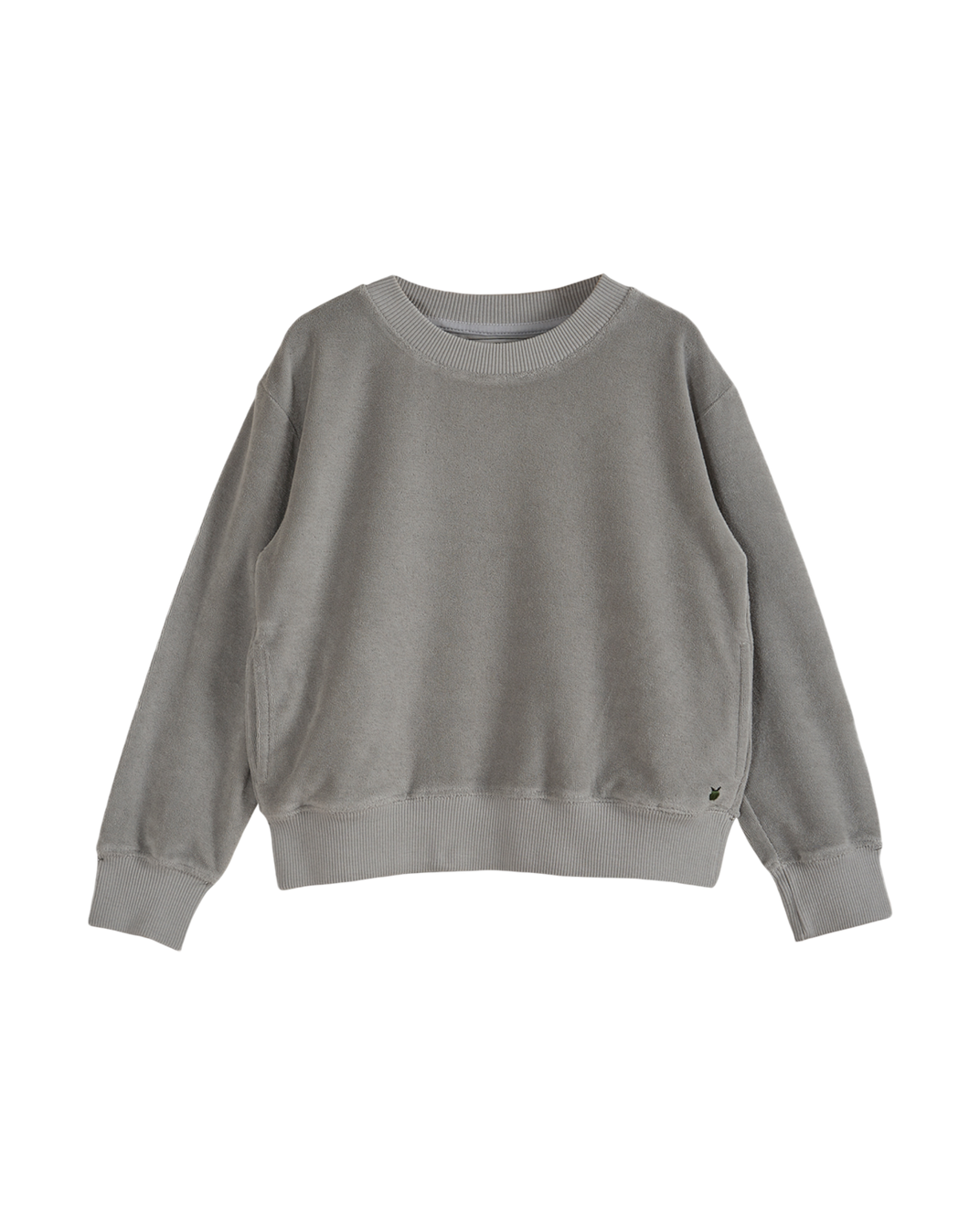Grey velour terry sweatshirt