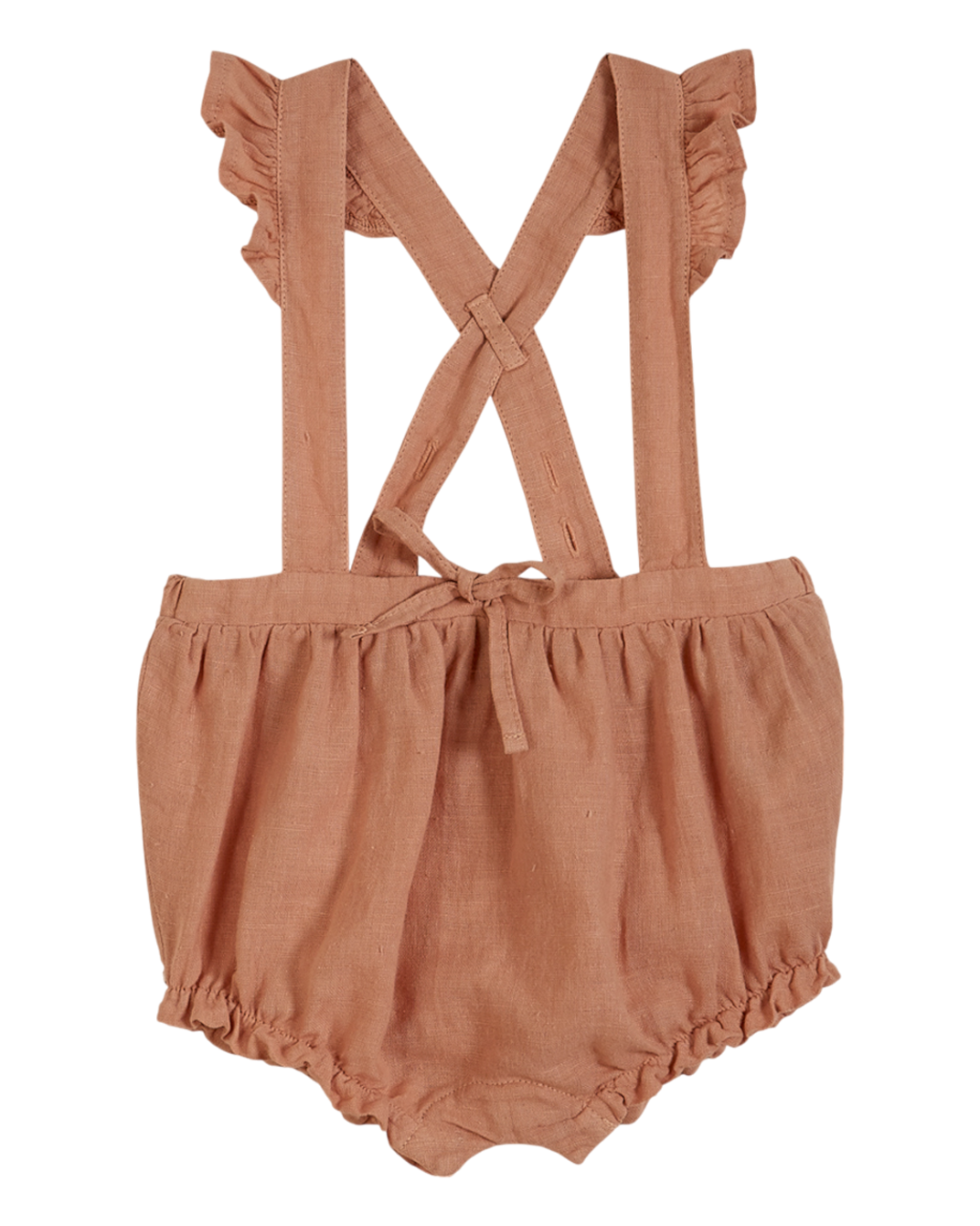 Bloomer à bretelles - Lin et coton rose