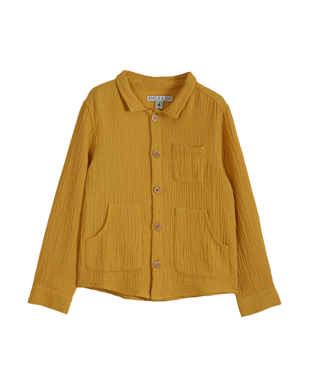 Yellow double cotton gauze overshirt