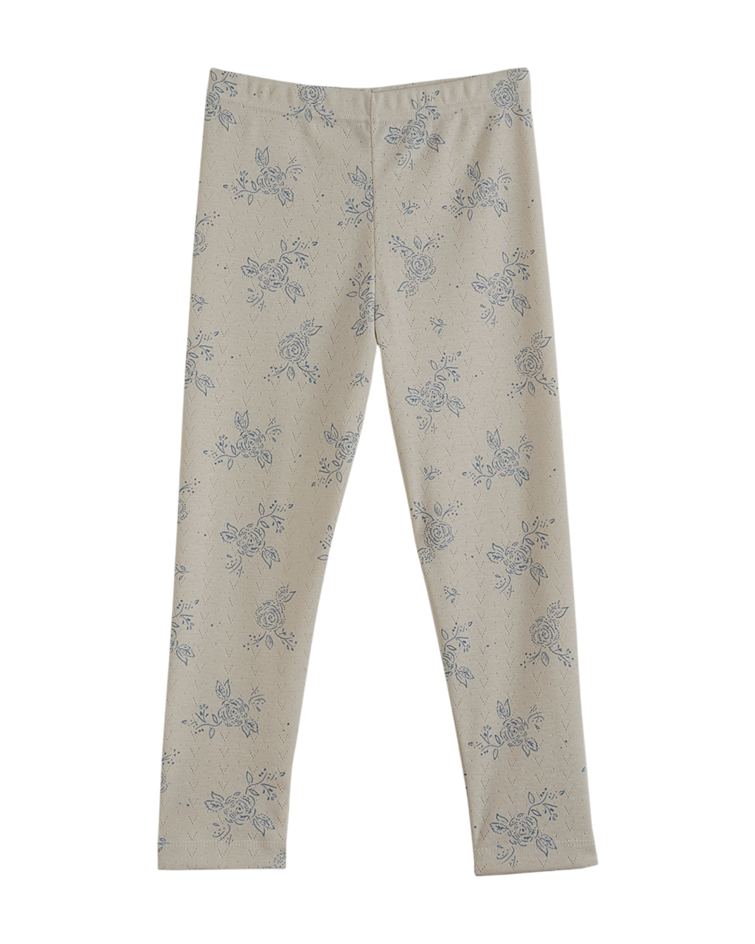 Legging - Coton bio floral écru