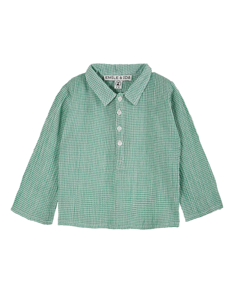 Kurta - Coton créponné vichy vert