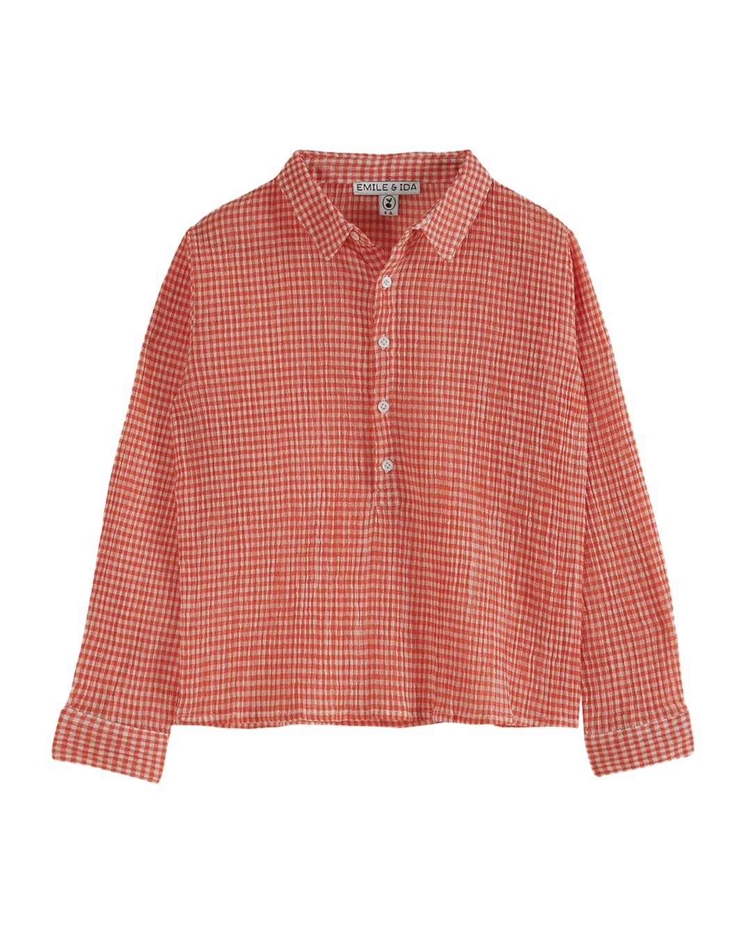 Kurta - Coton créponné vichy rouge