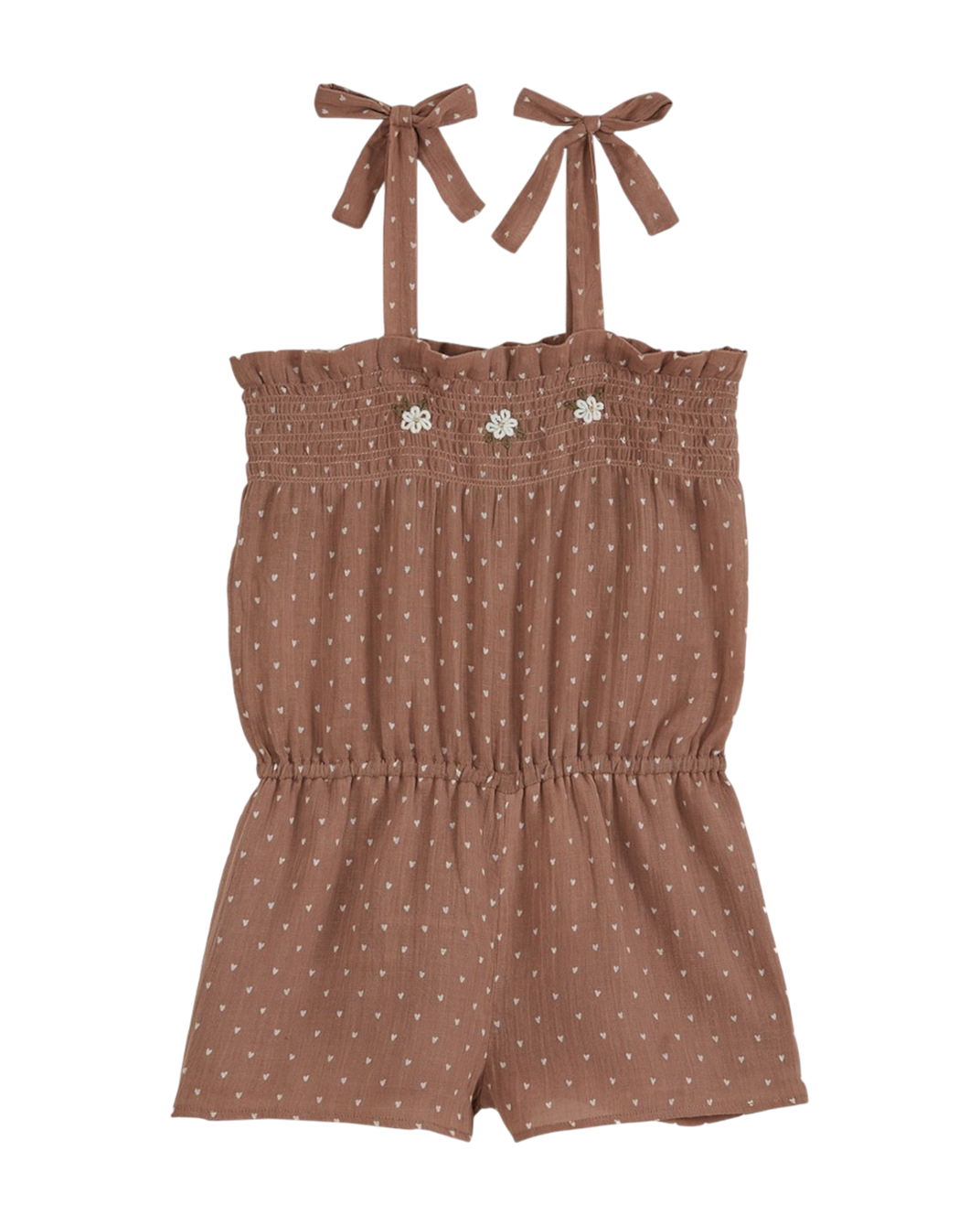 Combishort - À bretelles voile de coton terracotta