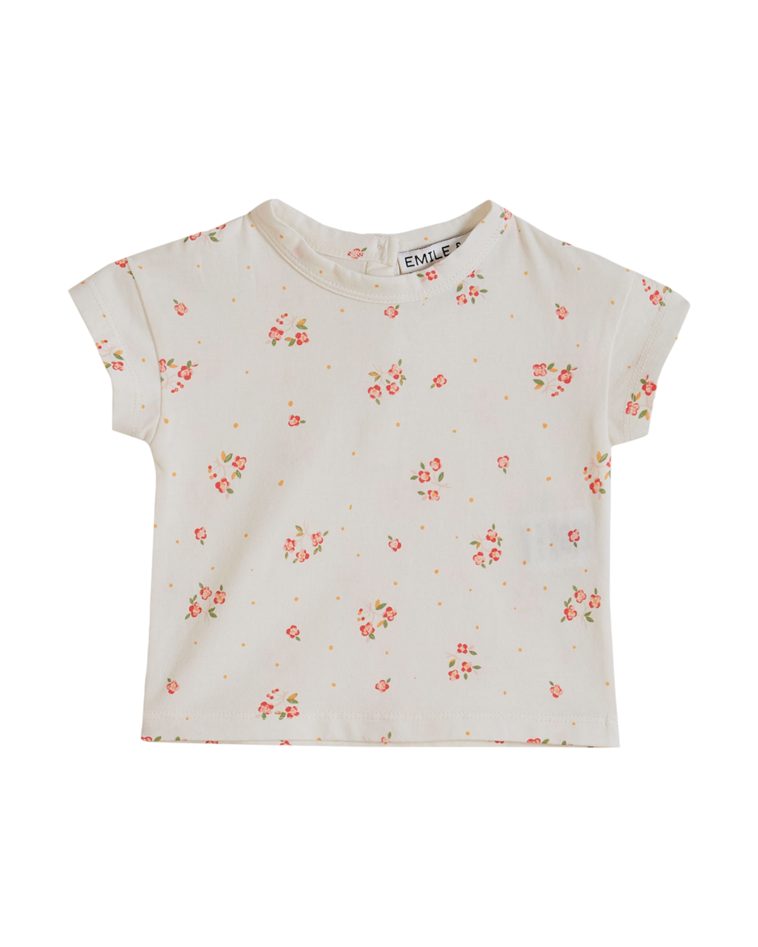 T-shirt - Coton bio à fleurs blanc
