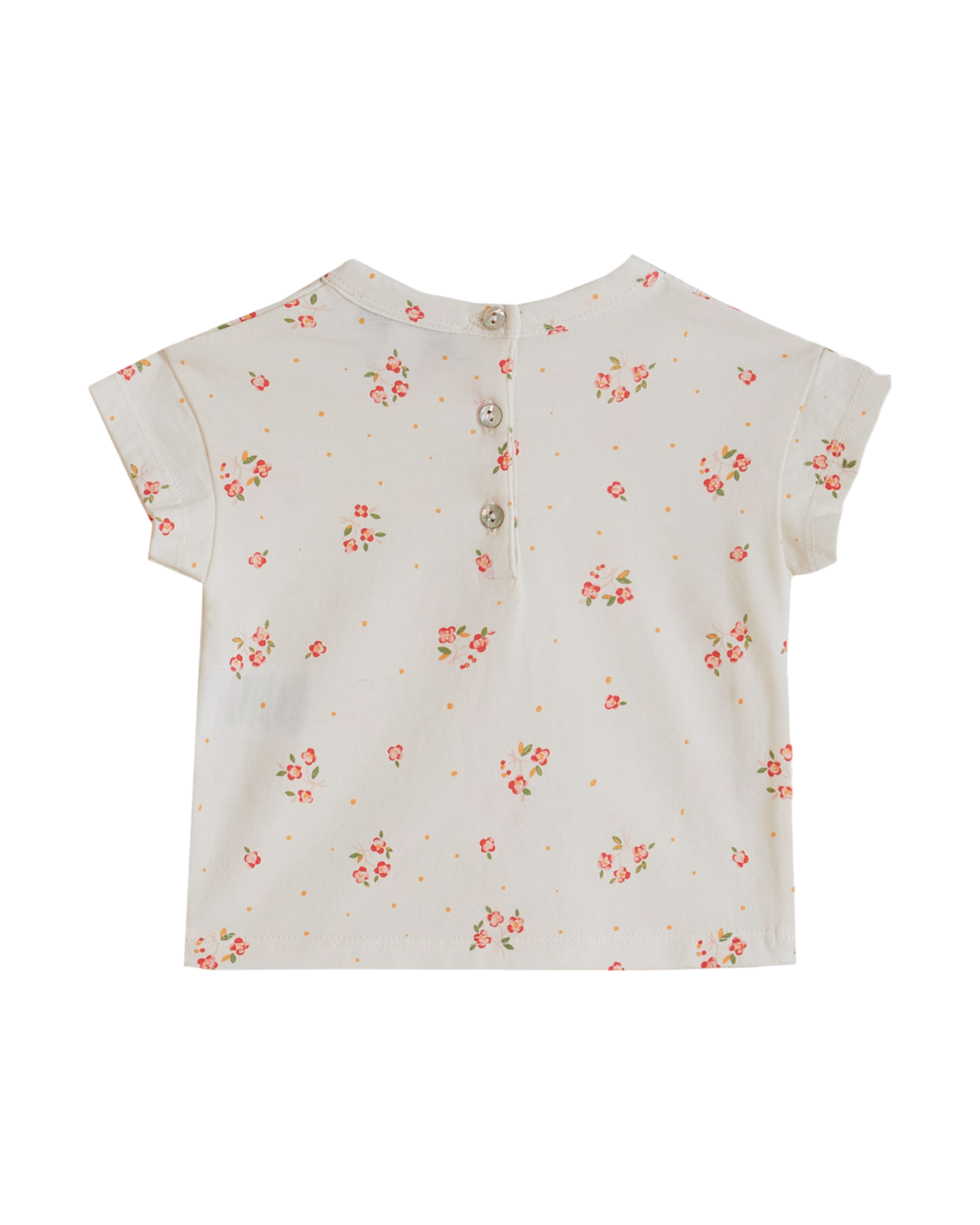T-shirt - Coton bio à fleurs blanc