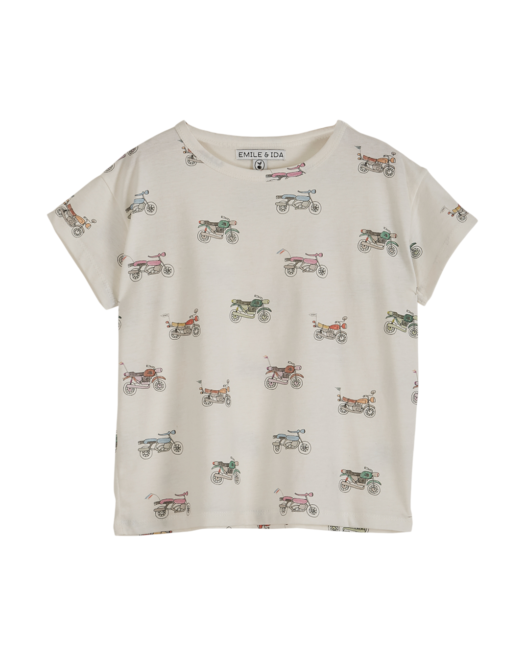 Organic cotton ecru motorcycle t-shirt