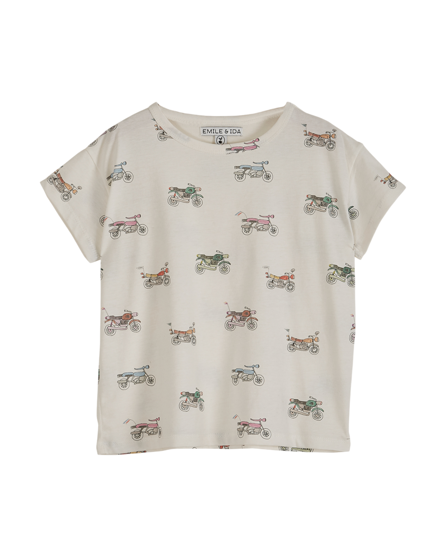 Organic cotton ecru motorcycle t-shirt