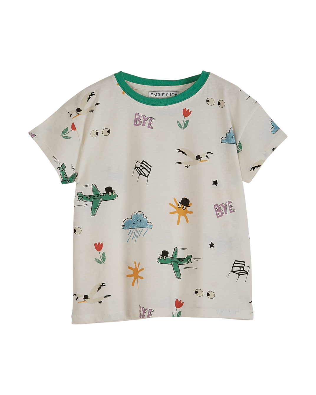 Organic cotton t-shirt with ecru print