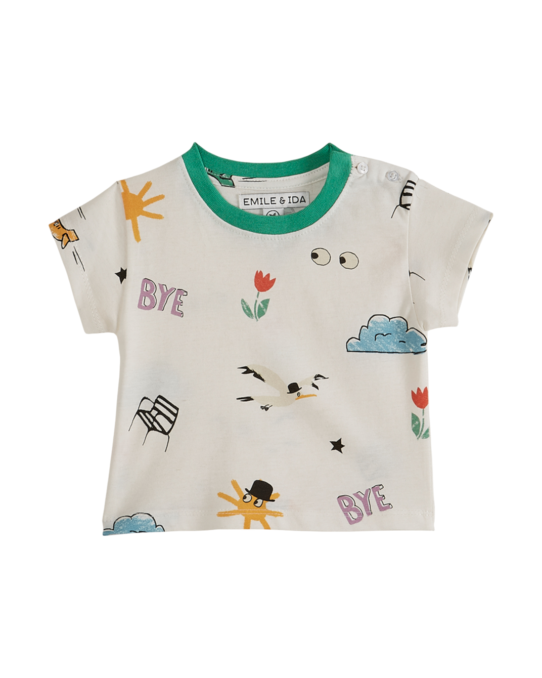 Organic cotton t-shirt with ecru print