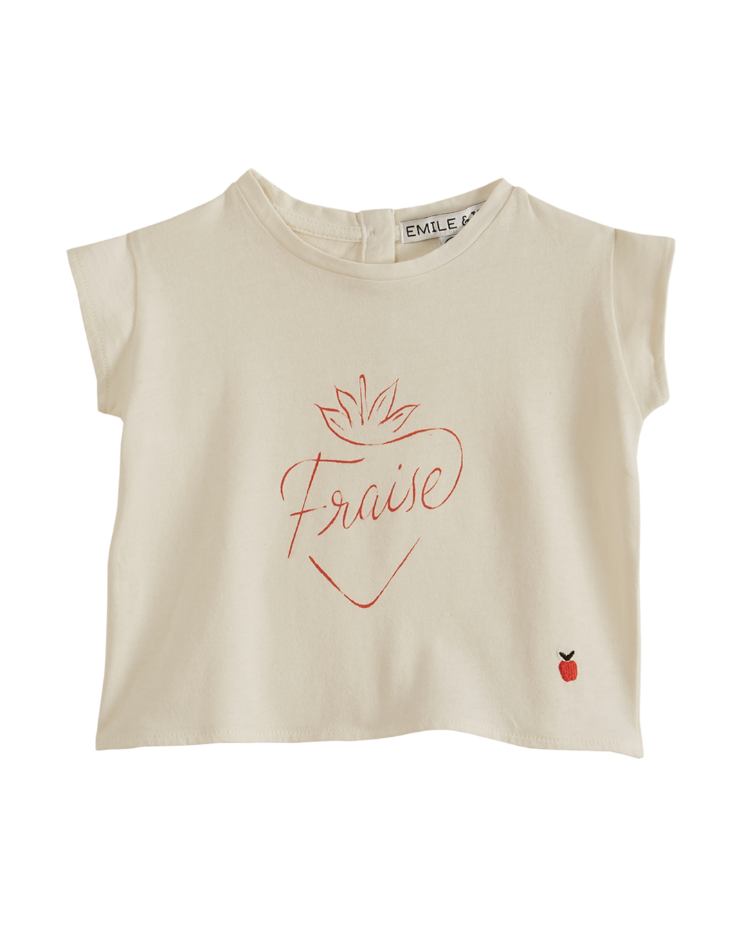 T-shirt - Fraise coton bio blanc