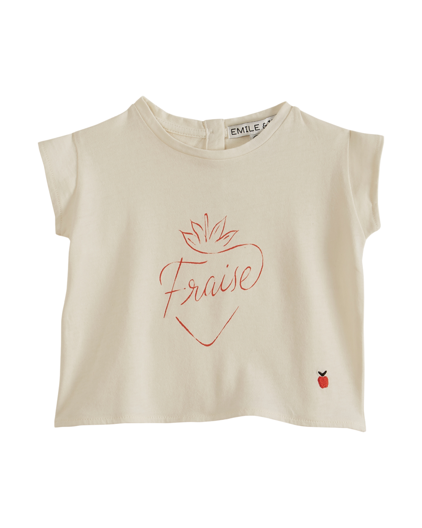 T-shirt - Fraise coton bio blanc