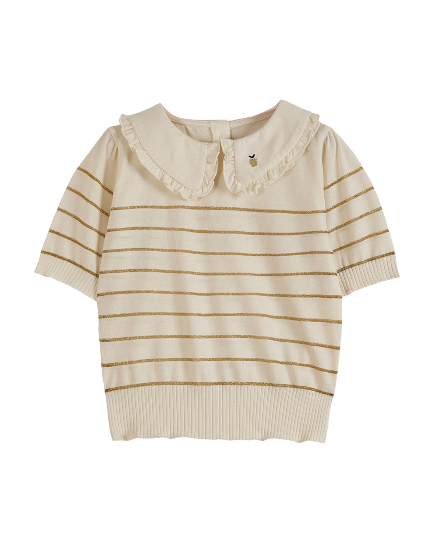 T-shirt - Coton bio rayé or