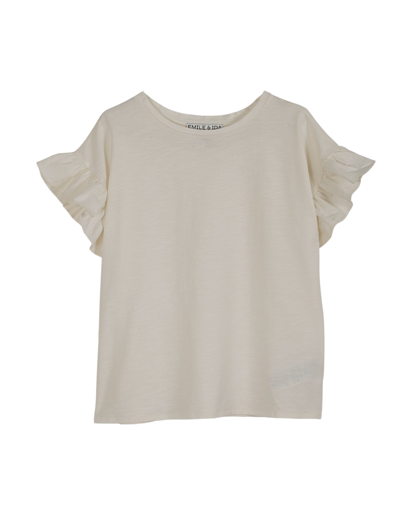 Tee-shirt coton bio flammé blanc
