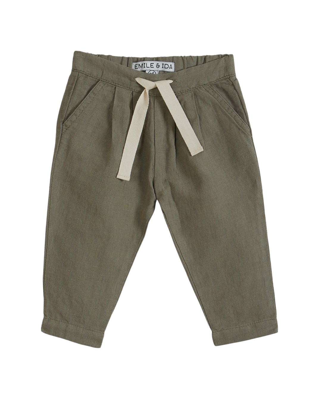 Pantalon - Lin et coton vert