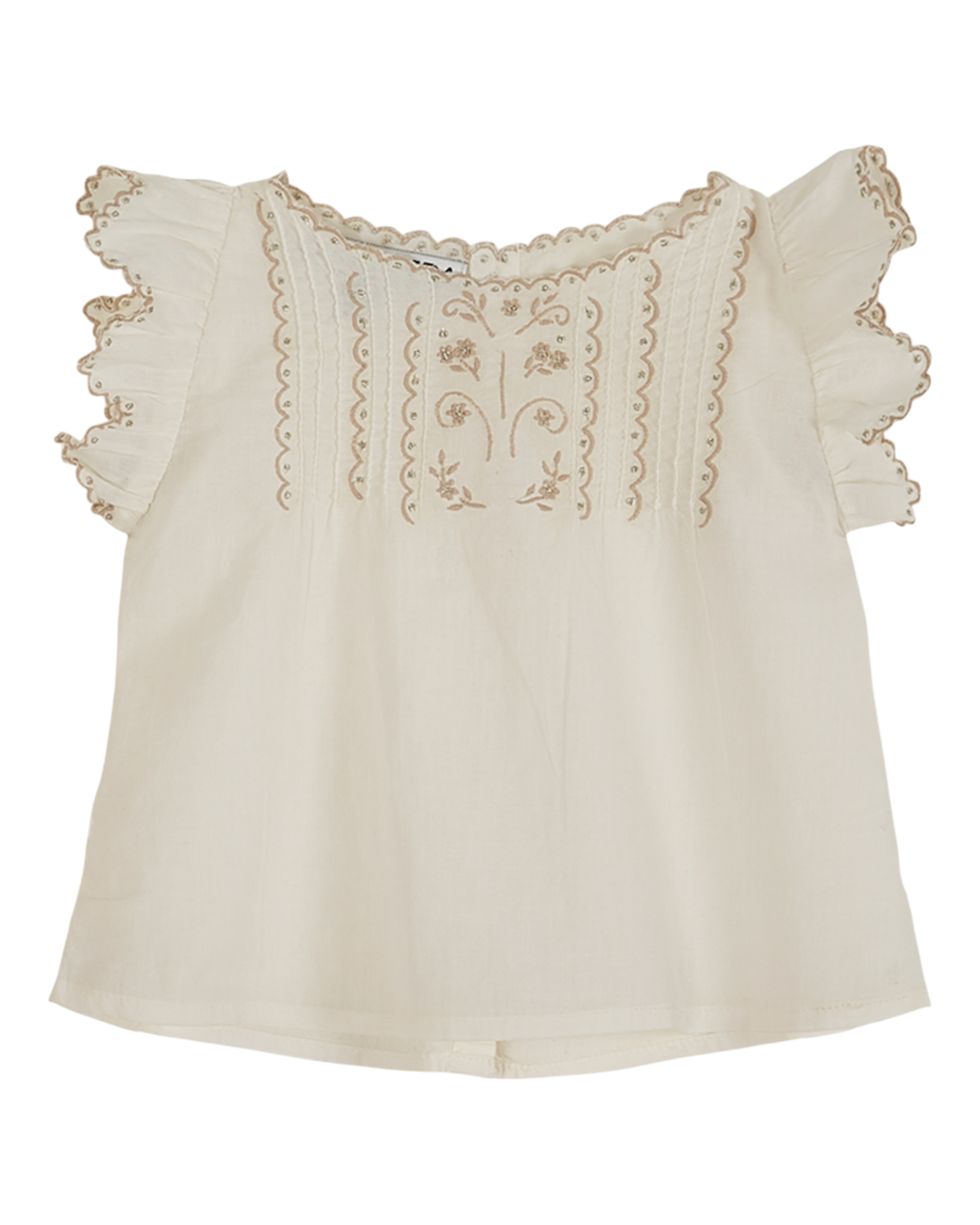 Blouse - Brodée voile de coton écru