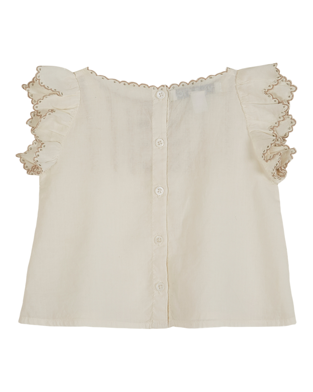Blouse - Brodée voile de coton écru