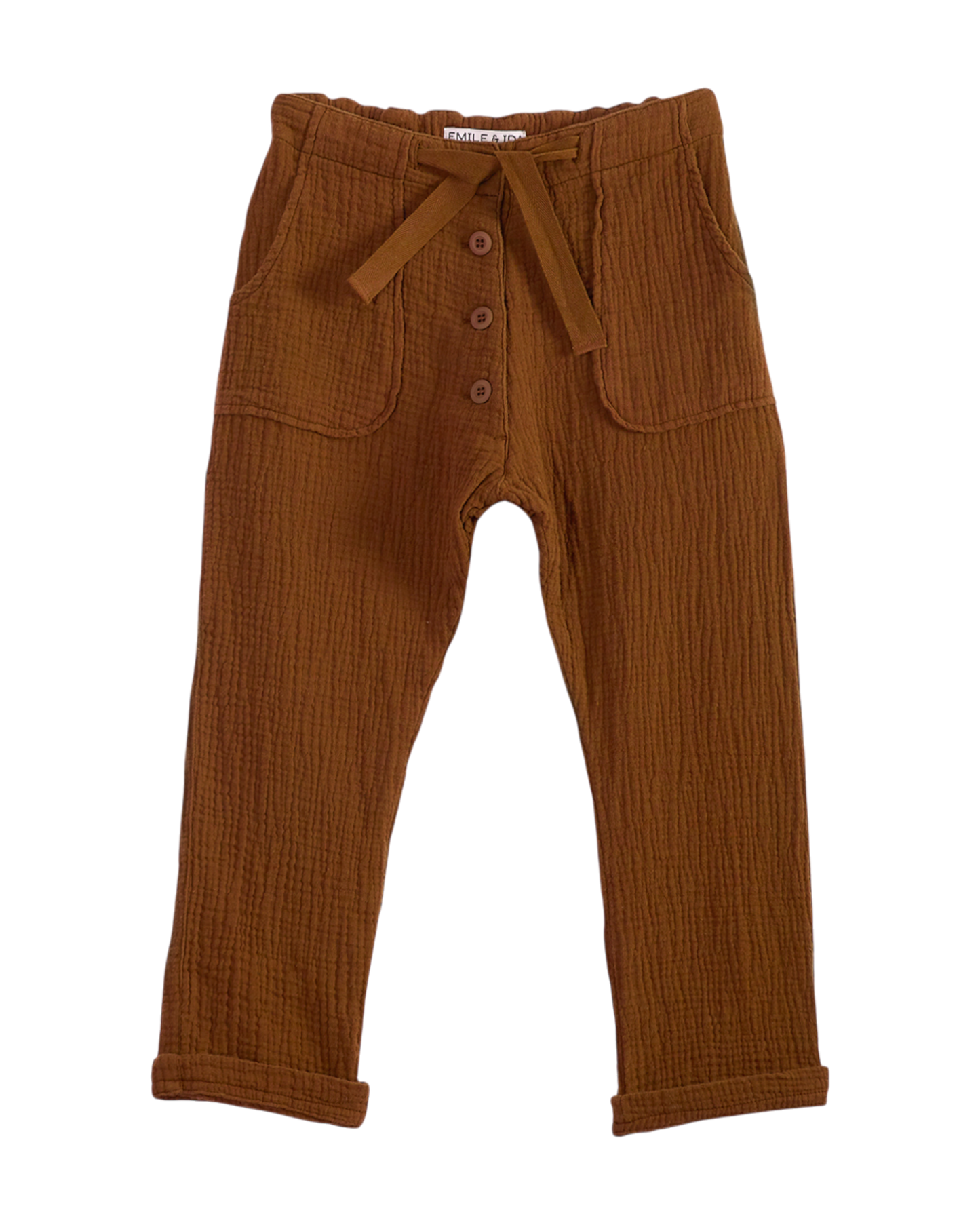 Pantalon double gaze de coton marron
