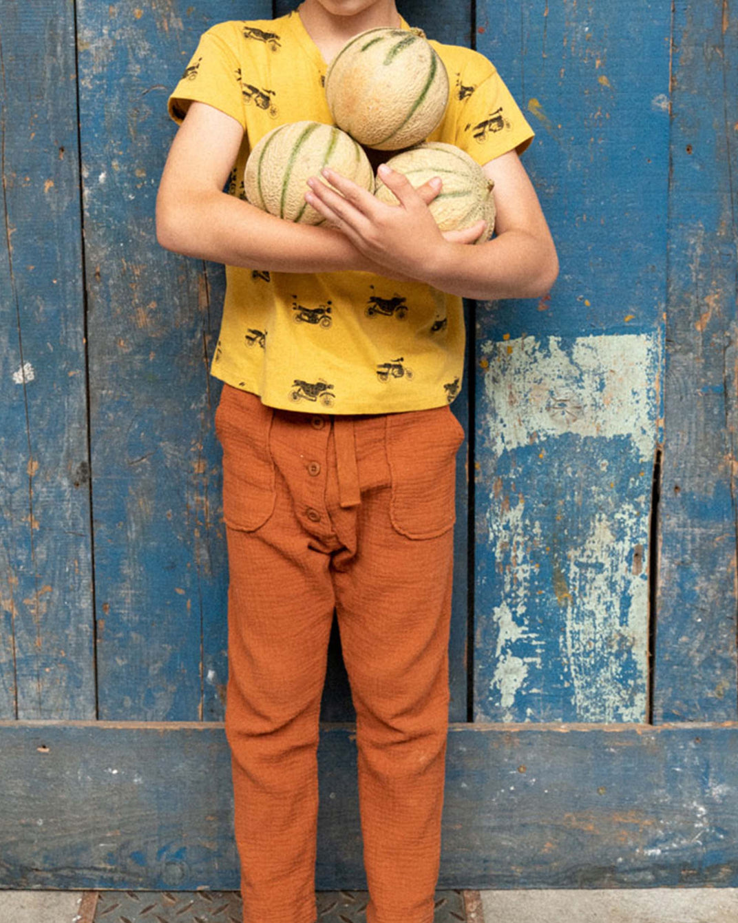 Pantalon double gaze de coton marron