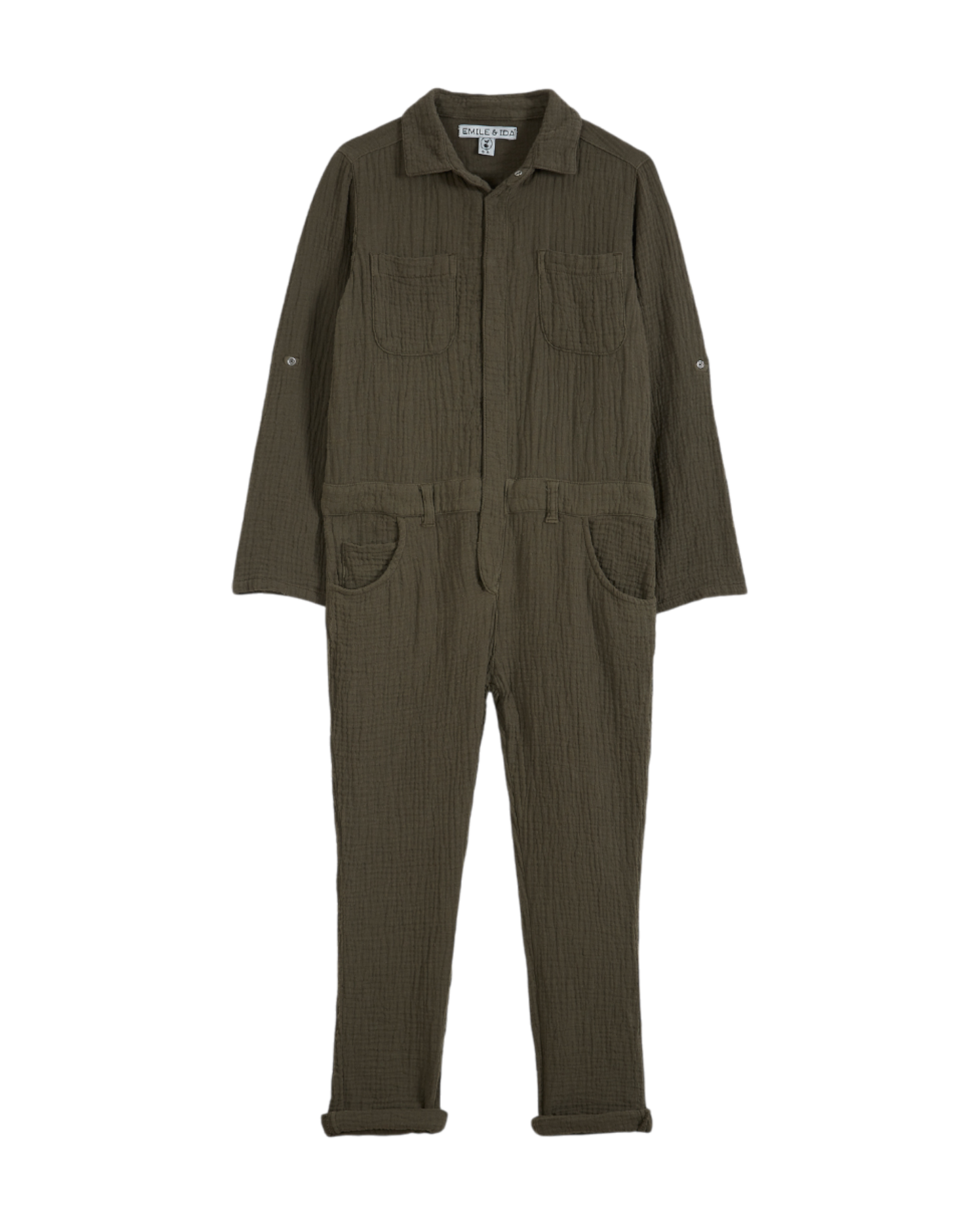 Combinaison double gaze de coton kaki