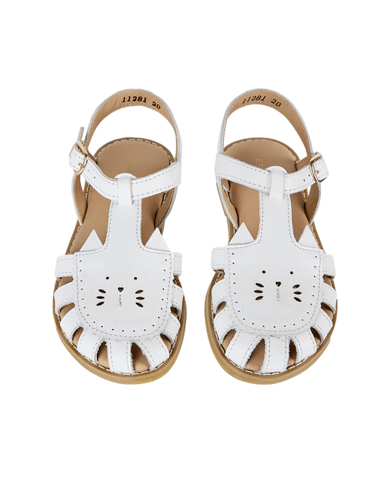emile et ida Sandales chaton cuir blanc