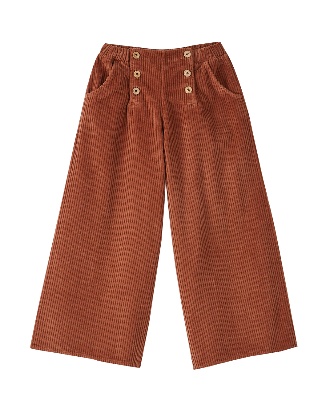 Pantalon à pont velours acajou