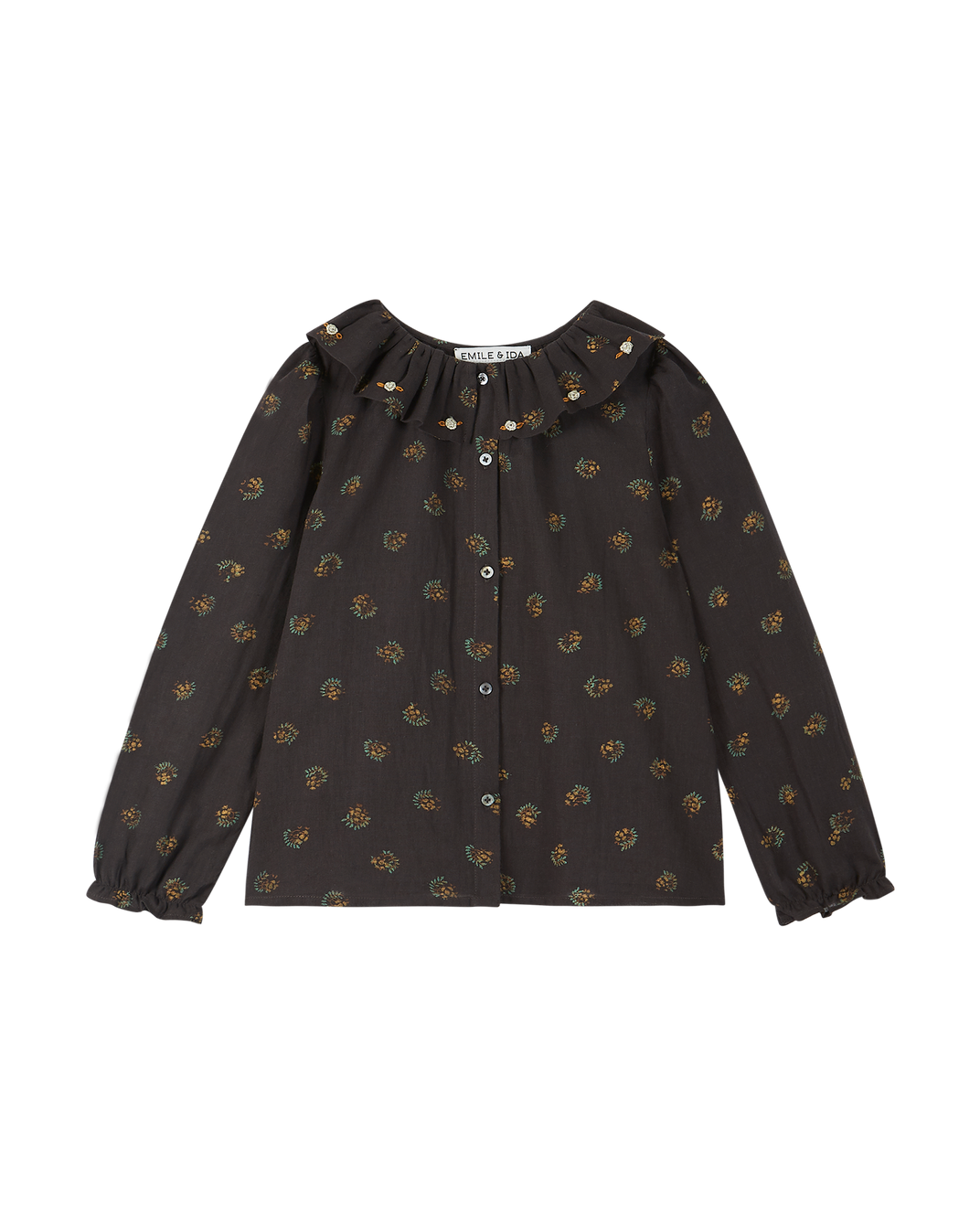 Blouse voile de coton bitume groseille