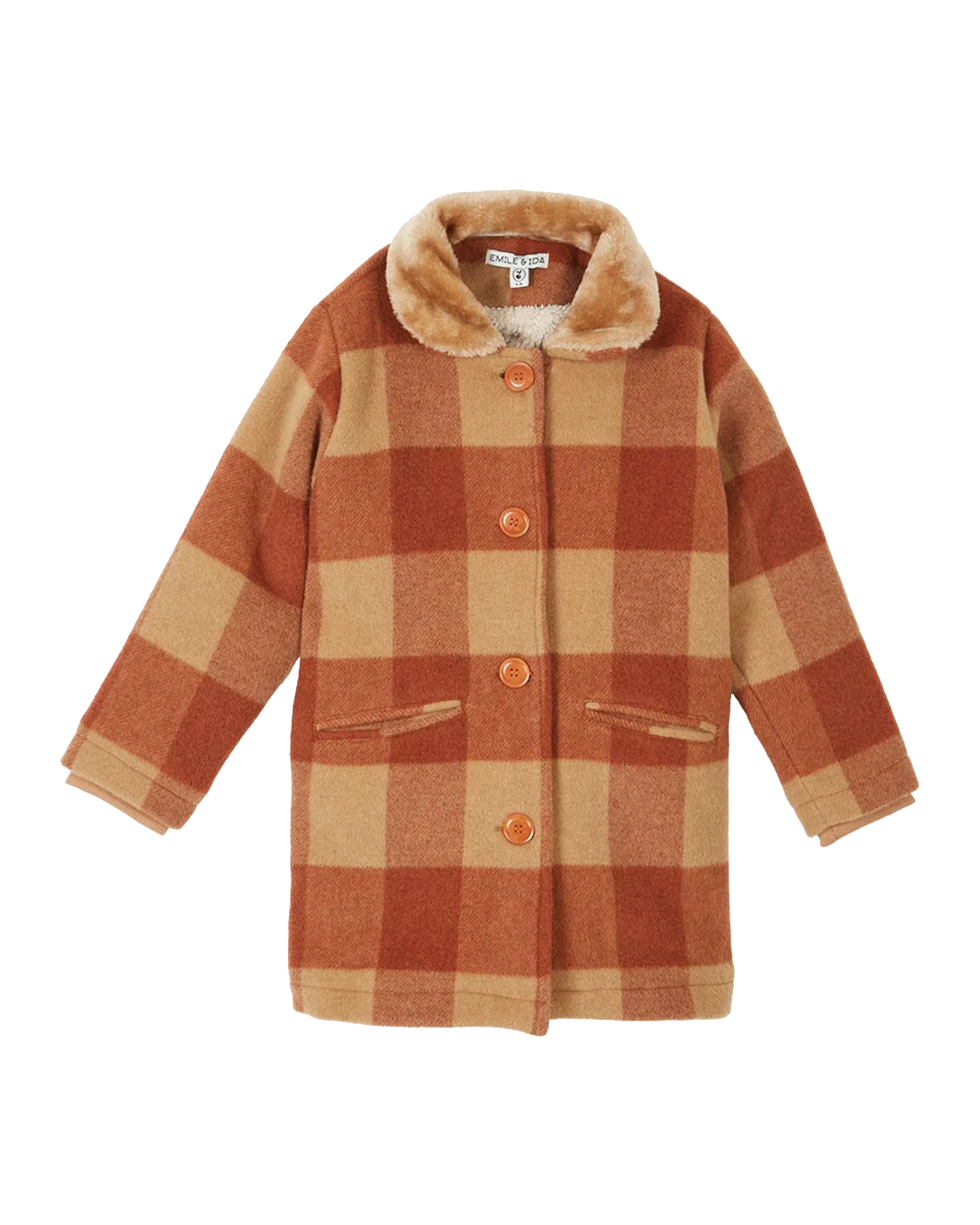 Manteau laine grand vichy