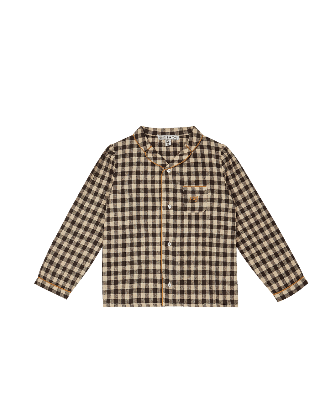 Pyjama coton vichy café