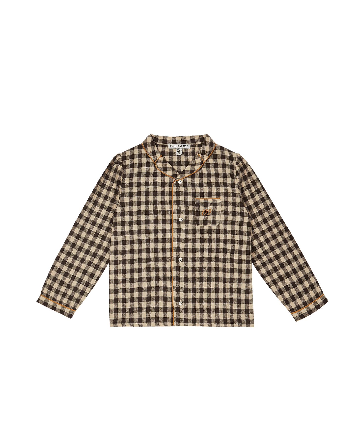 Pyjama coton vichy café