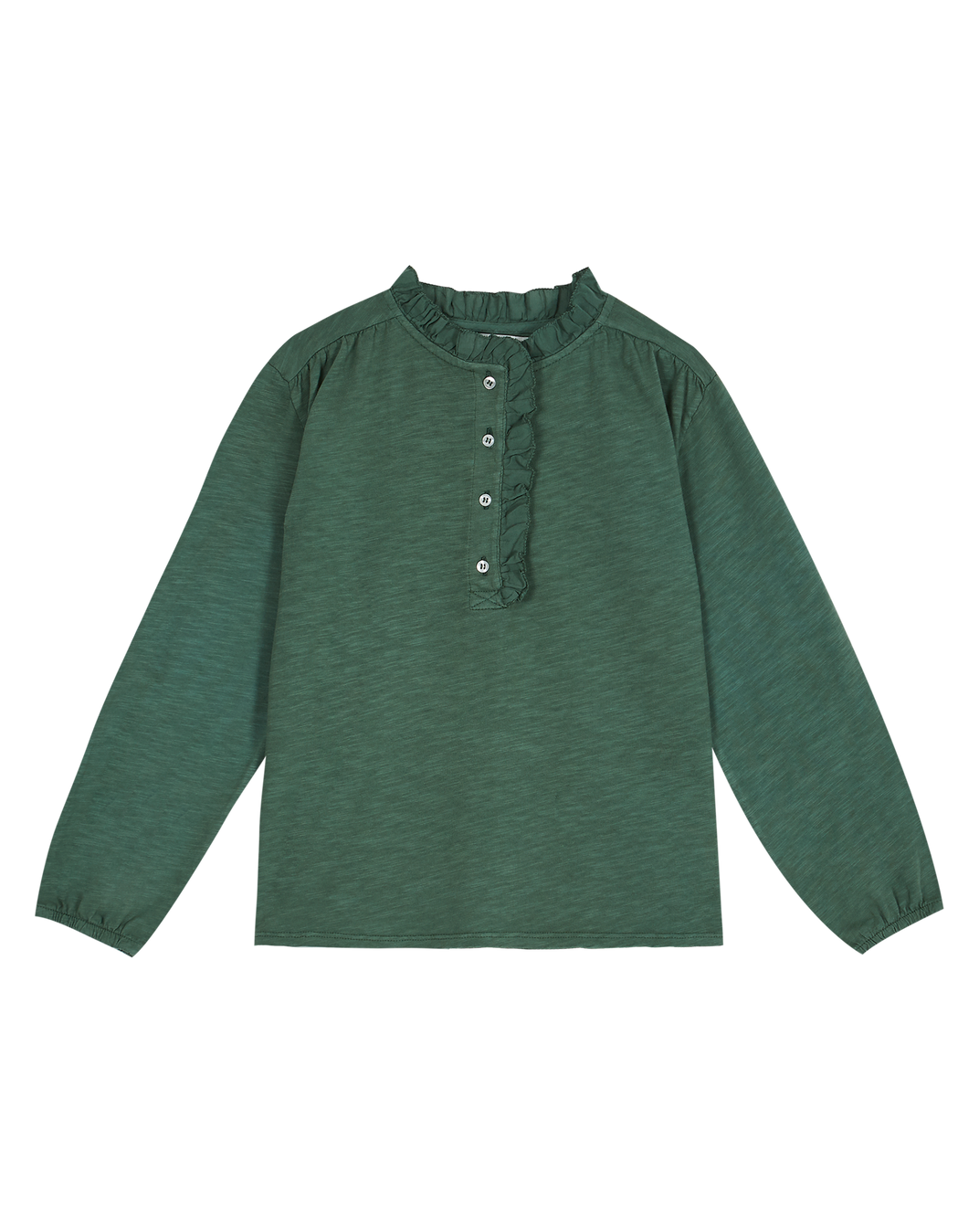 Tee-shirt jersey et voile de coton bio vert mousse