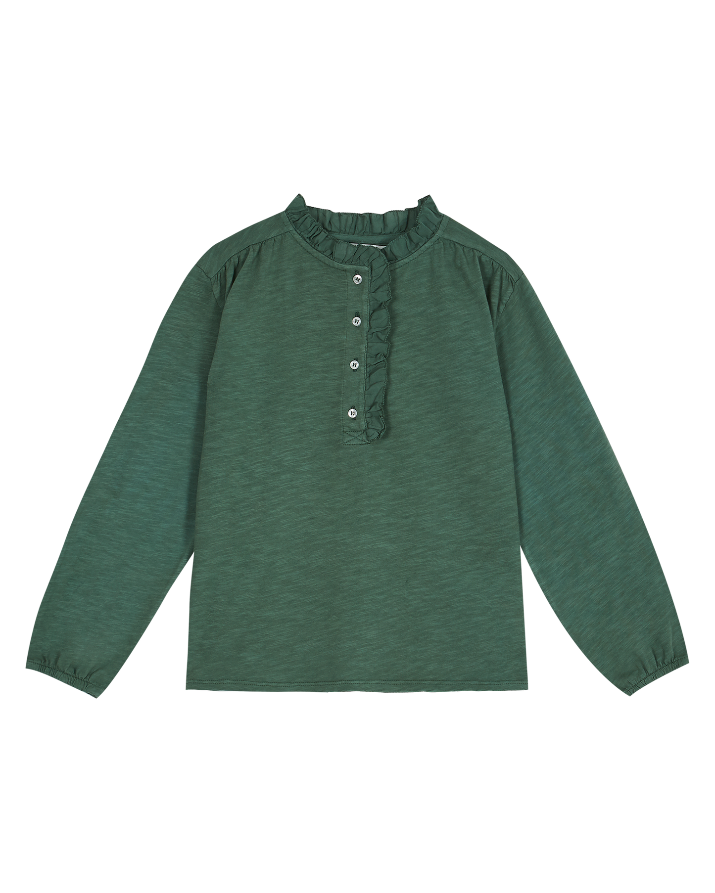 Tee-shirt jersey et voile de coton bio vert mousse