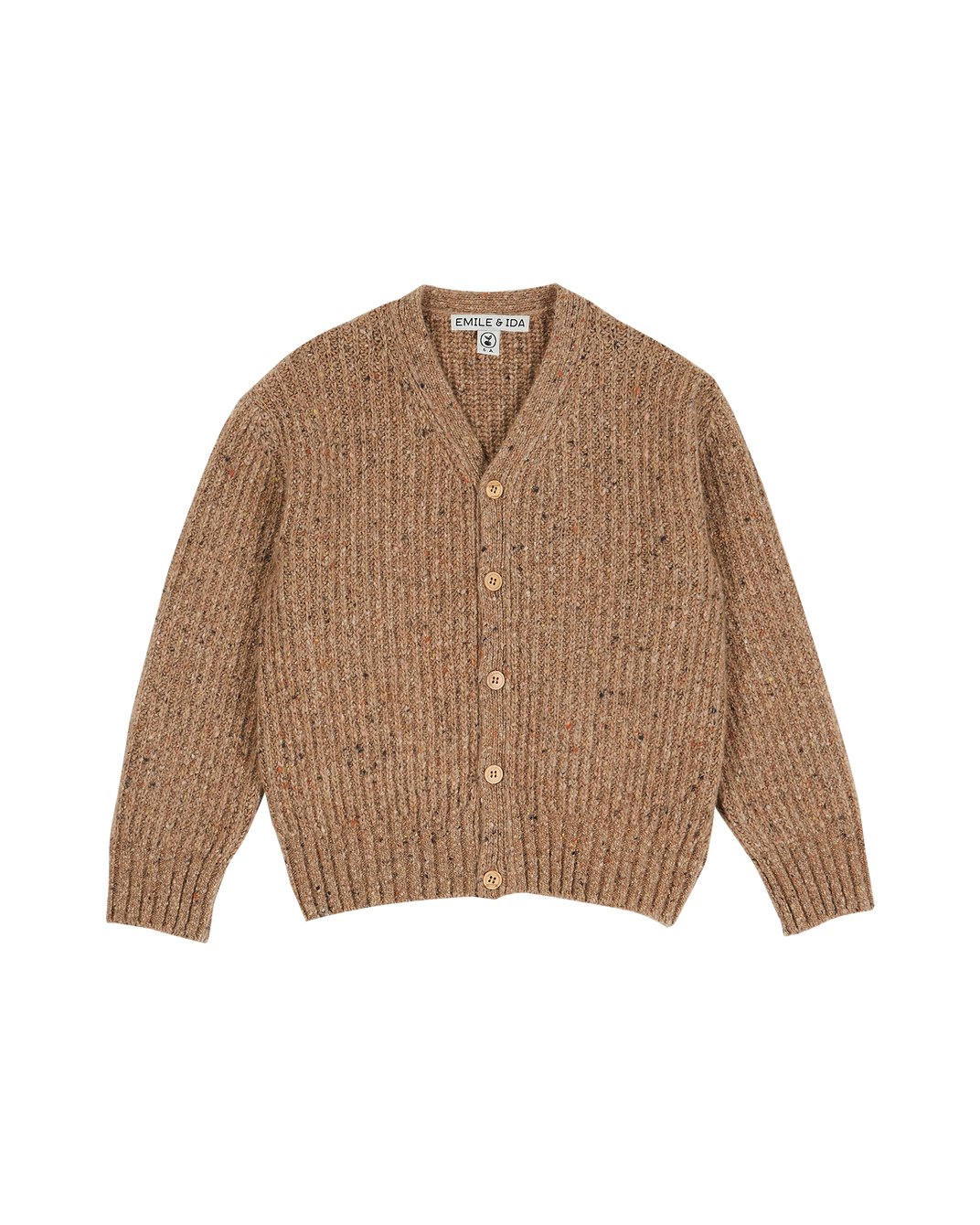 Cardigan oversize laine recyclée noix puce