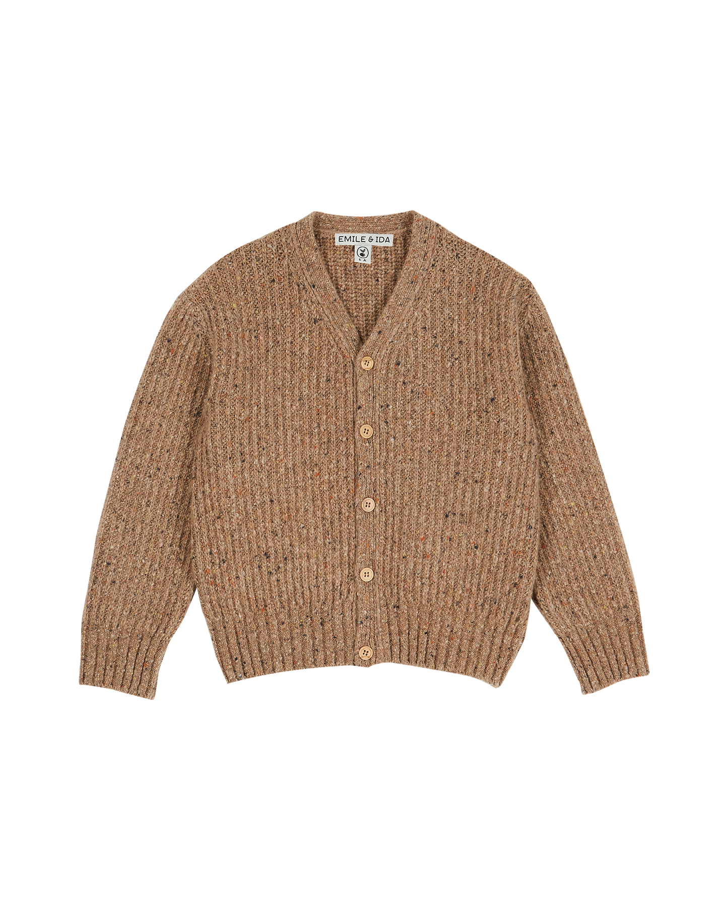 Cardigan oversize laine recyclée noix puce