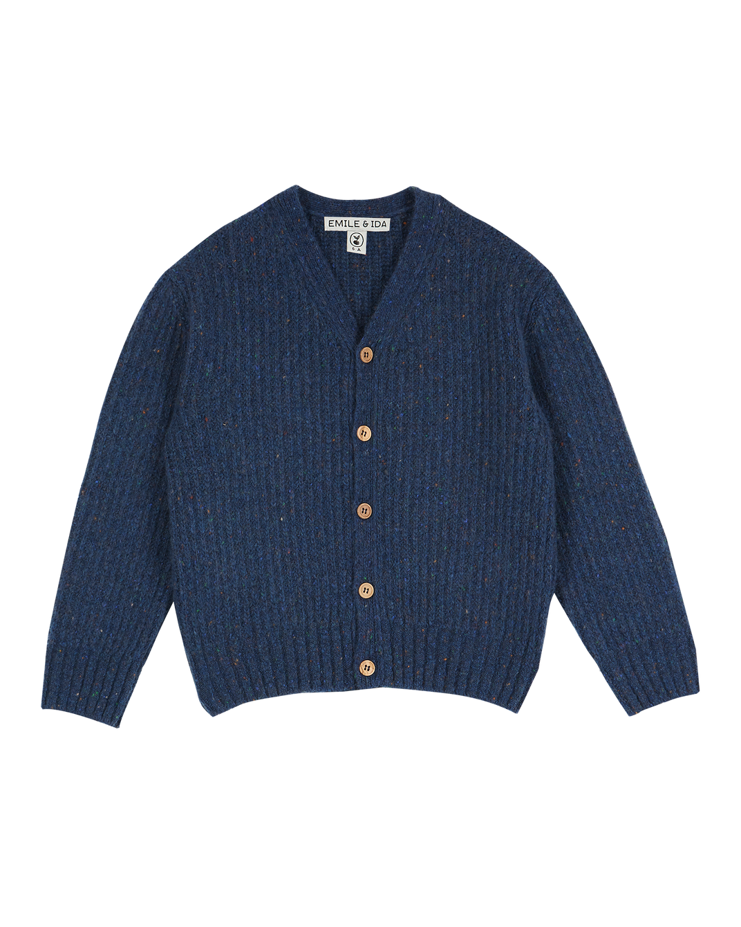 Cardigan enfant laine marine chiné