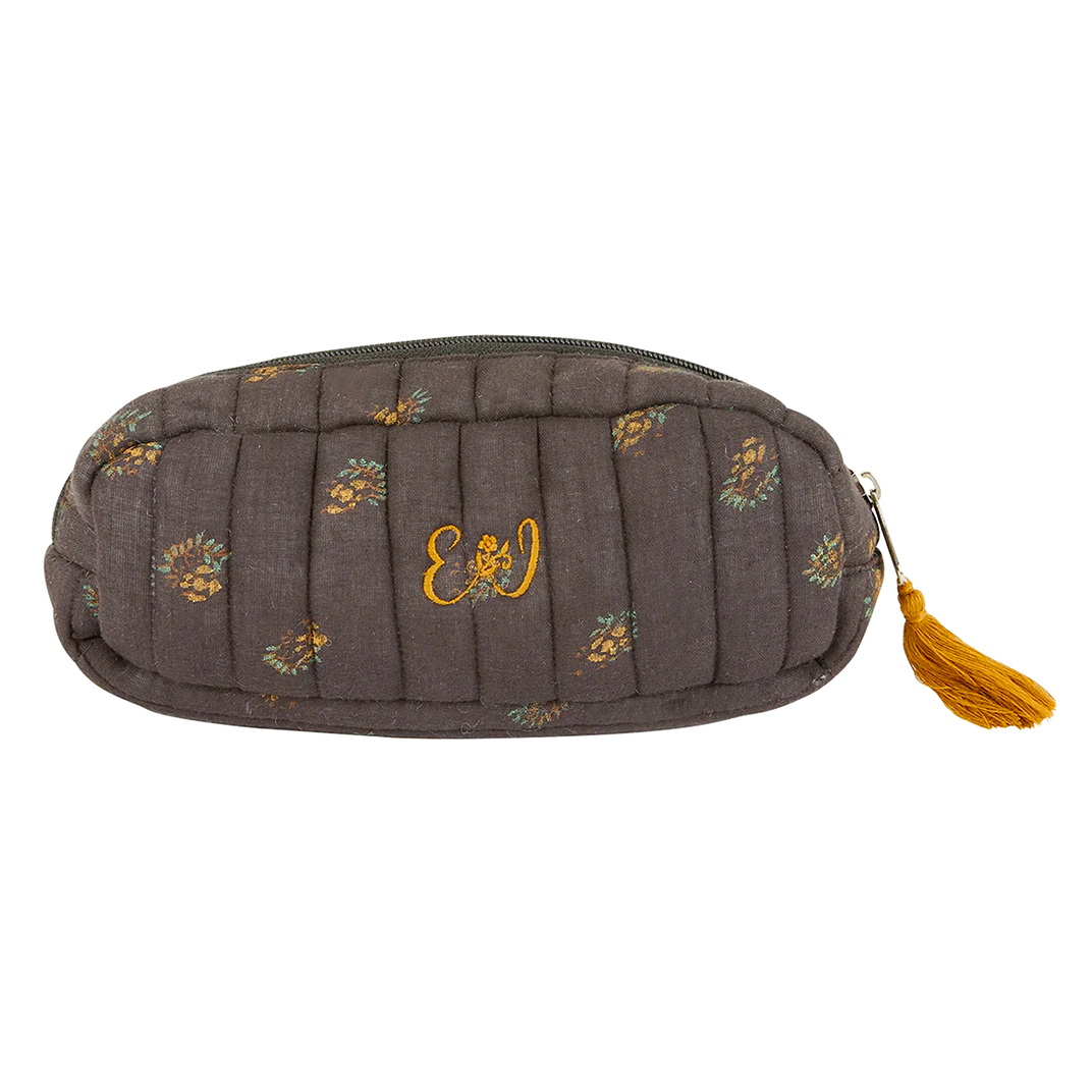 Trousse coton matelassé groseille bitume