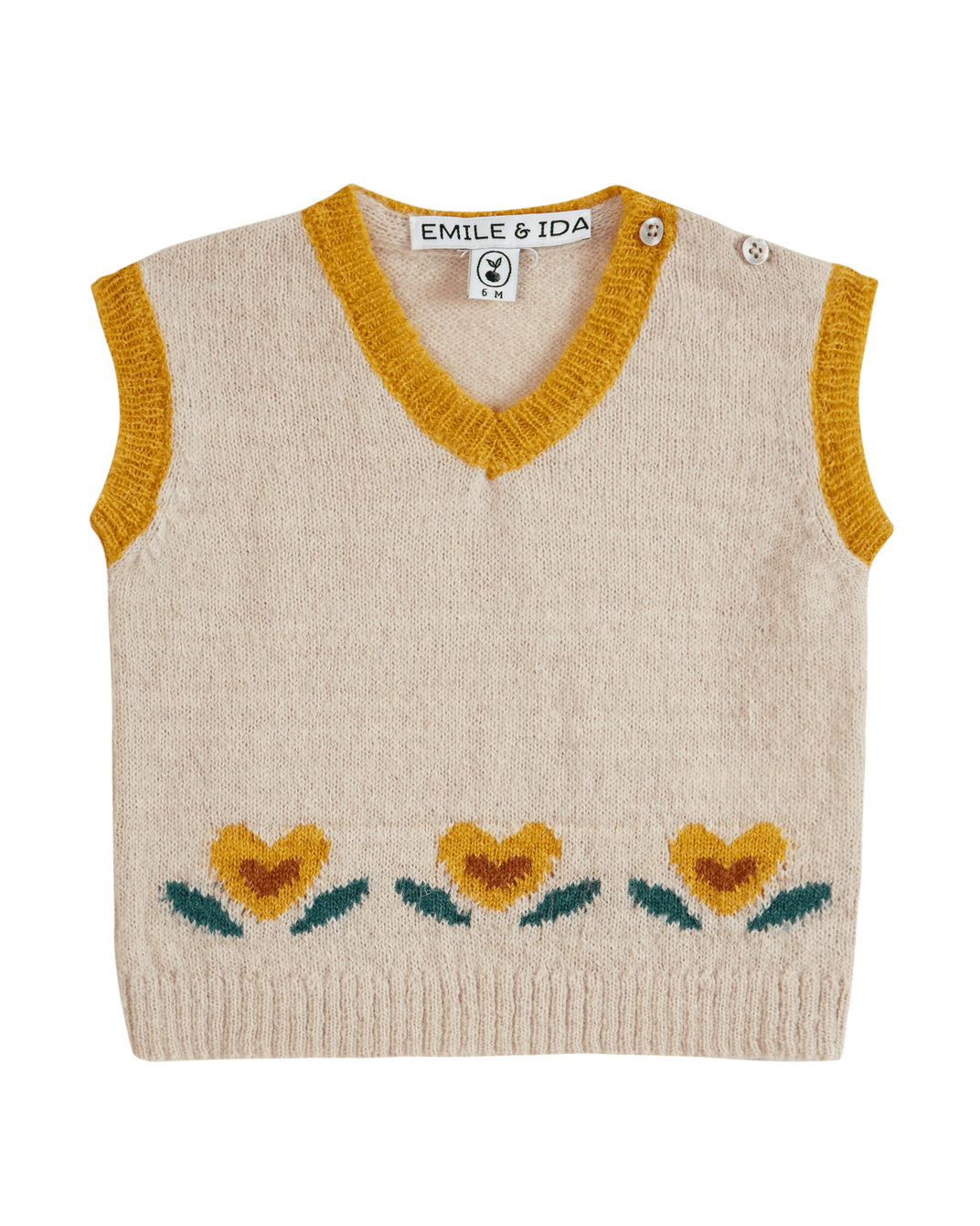Pull sans manches tulipe grège
