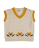 Pull sans manches tulipe grège
