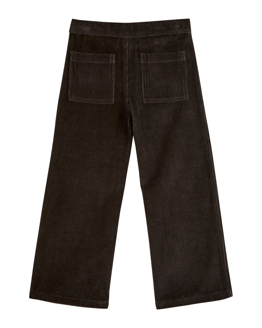 Pantalon poches fleurs velours bitume