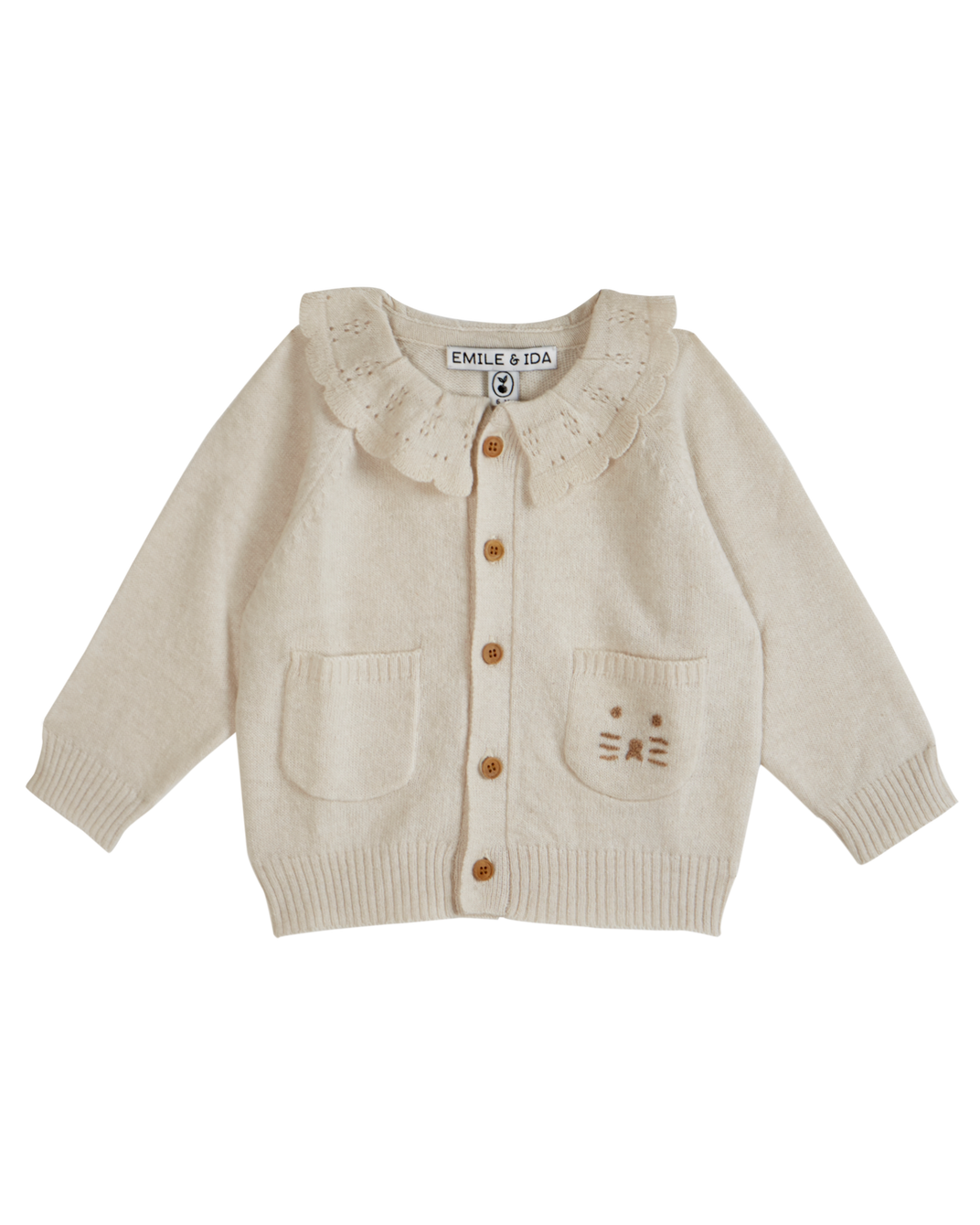 Cardigan cachemire et merinos écru