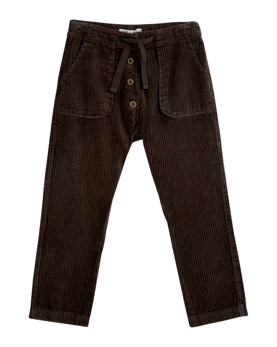 emile et ida Pantalon velours bitume