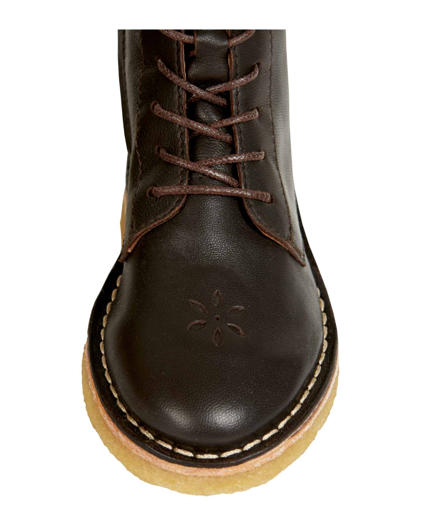 Boots à lacets cuir cacao