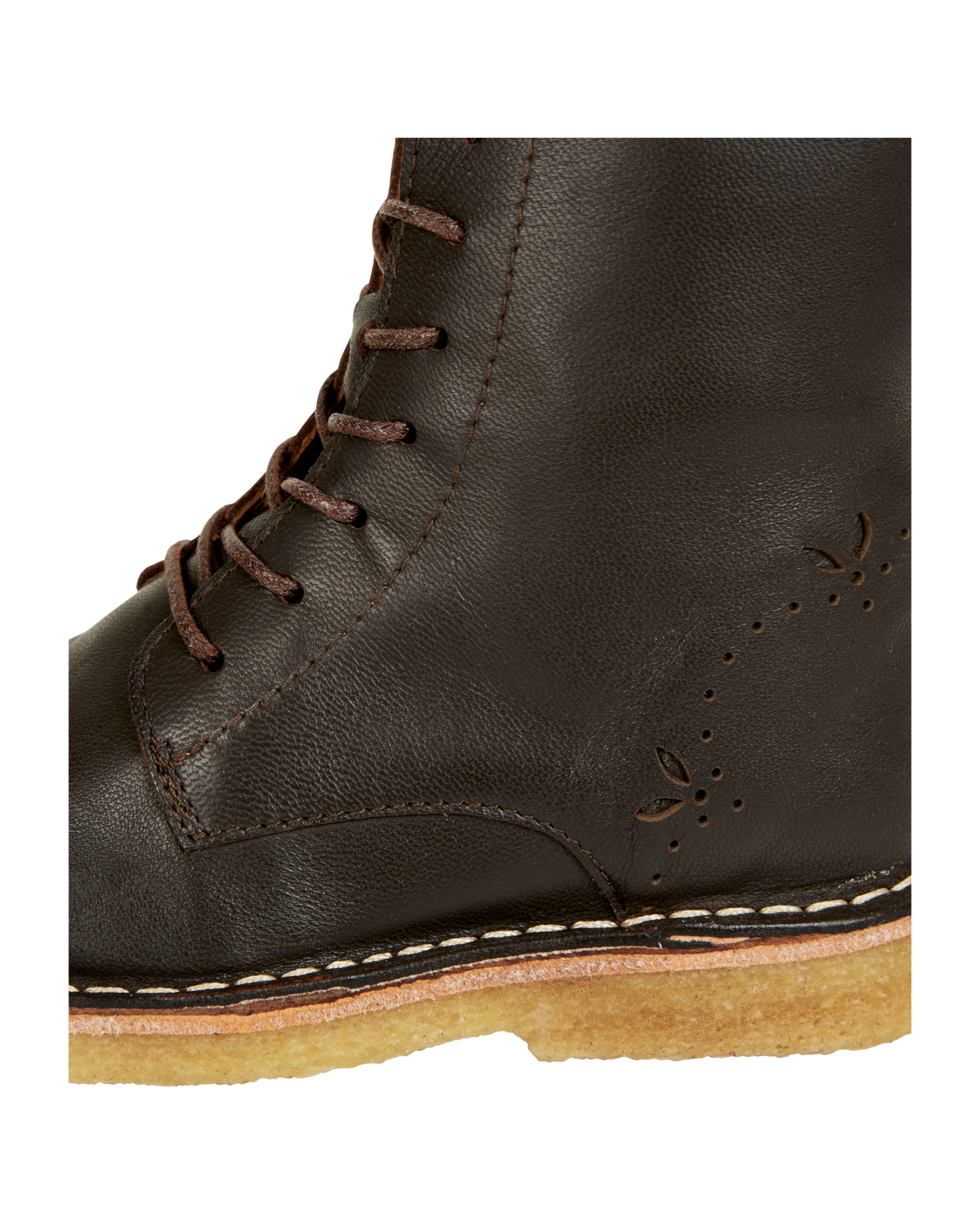 Boots à lacets cuir cacao