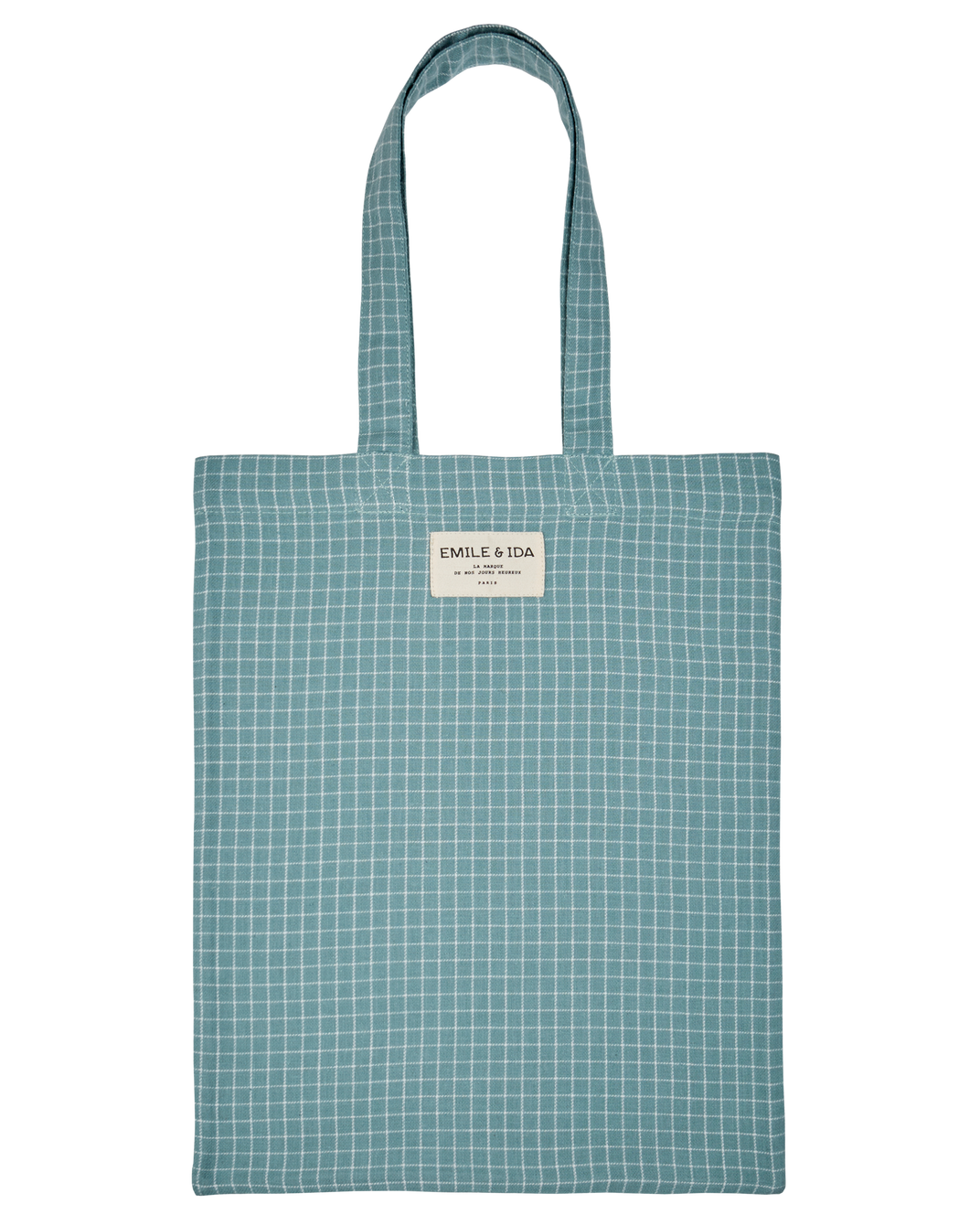 Tote bag carreaux félicie céladon