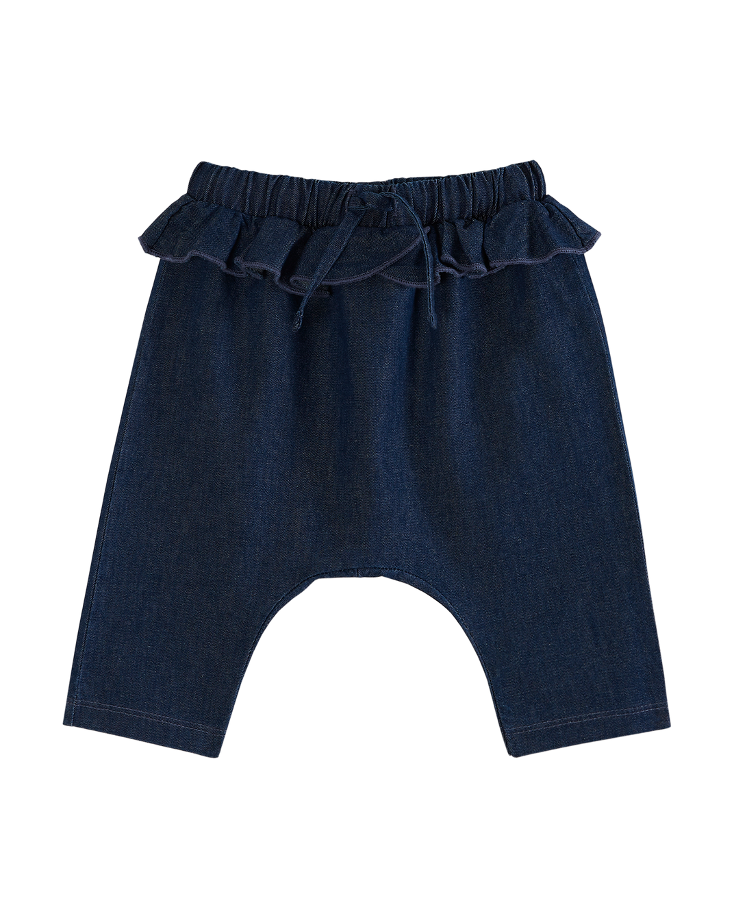 Sarouel gaze de coton volant chambray