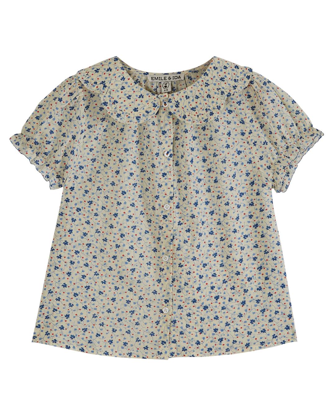 Lily of the valley flower collar blouse