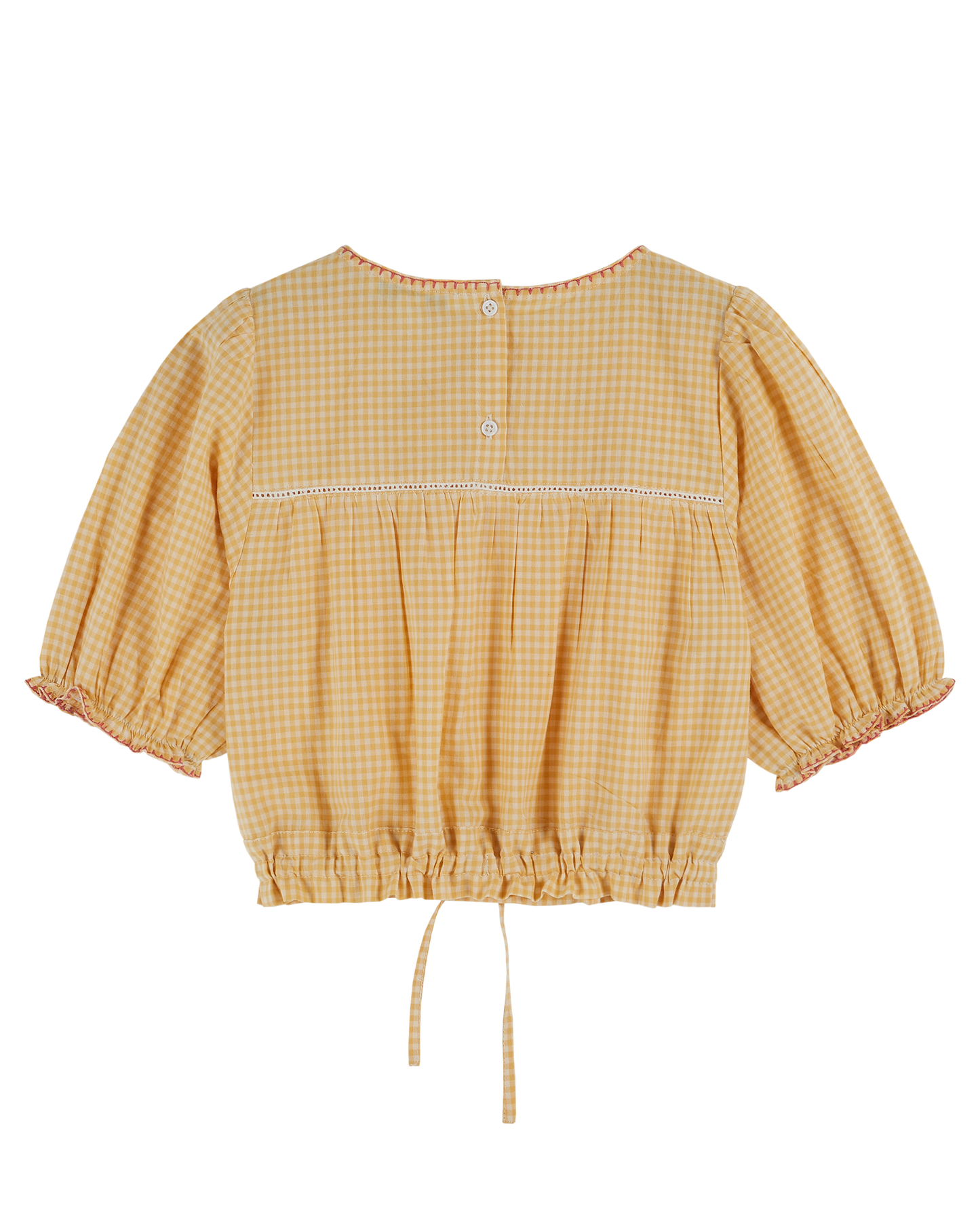 Blouse broderie vichy jaune