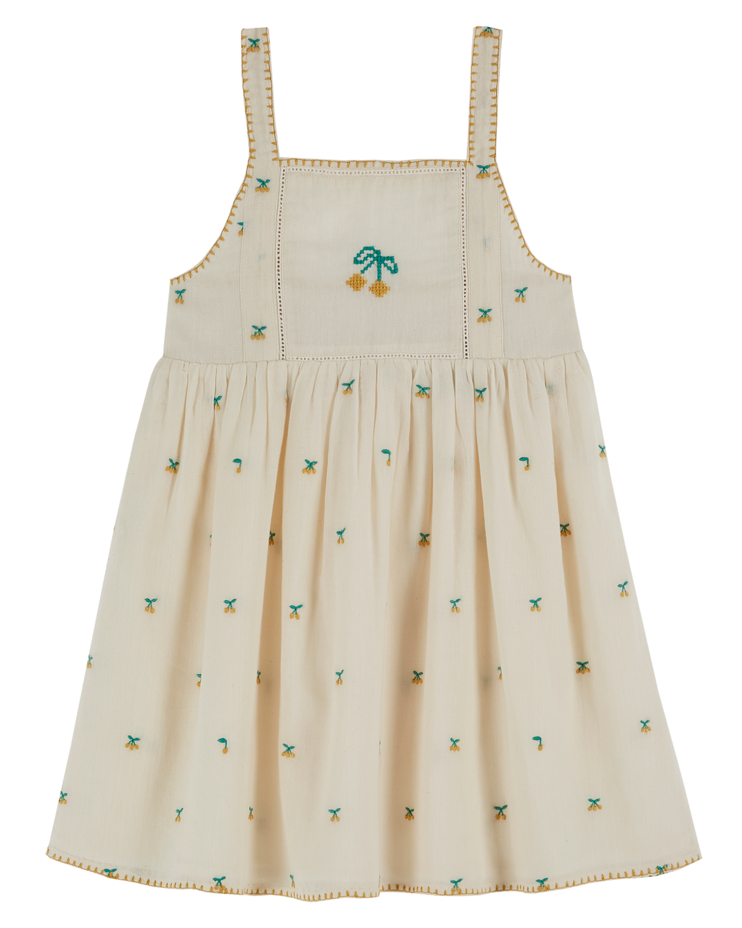 Robe - broderie cerise fille chantilly