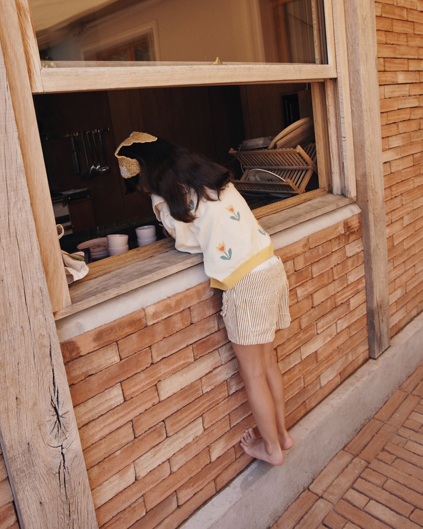 Cardigan tulipe coton bio fille écru