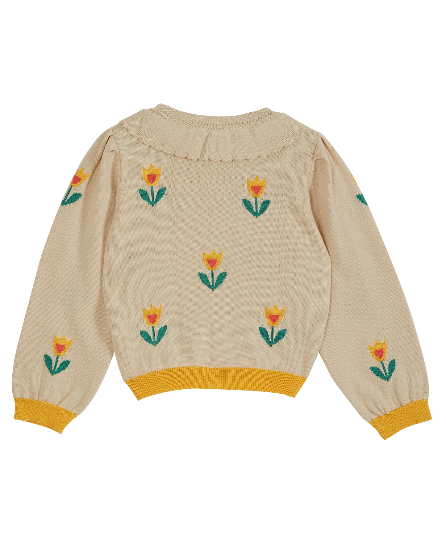 Cardigan tulipe coton bio fille écru